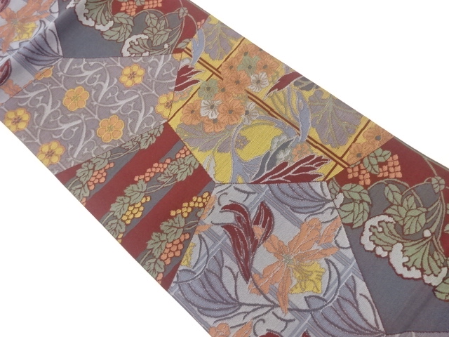 JAPANESE FUKURO OBI / WOVEN FLOWER ARABESQUE